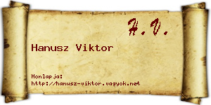 Hanusz Viktor névjegykártya
